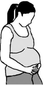 illustration of a pregnant woman doing the abdominal lift exercise