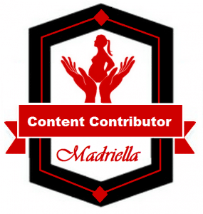 A display of the Madriella Content Contributor Digital Badge