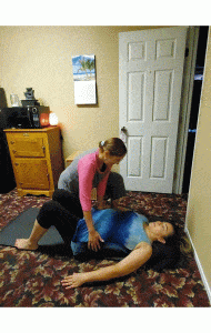 Example of the pelvic lift exercise